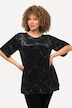 Shirt, burnout fluweel, A-lijn, V-hals, 3/4-mouw