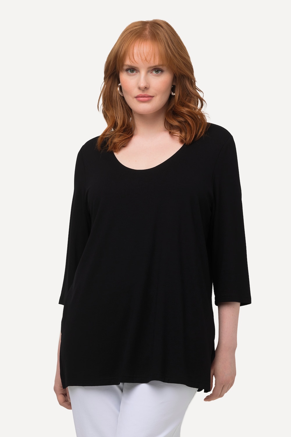 Große Größen Shirt, Damen, schwarz, Größe: 42/44, Viskose, Ulla Popken