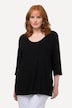 Shirt, diepe ronde hals, 3/4-mouw