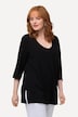 Shirt, diepe ronde hals, 3/4-mouw