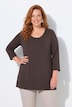 Shirt, tiefer Rundhalsausschnitt, 3/4 Arm