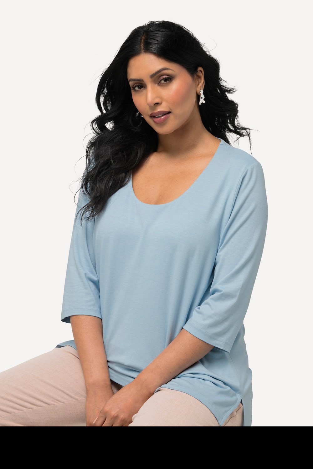 Große Größen Shirt, Damen, blau, Größe: 54/56, Viskose, Ulla Popken