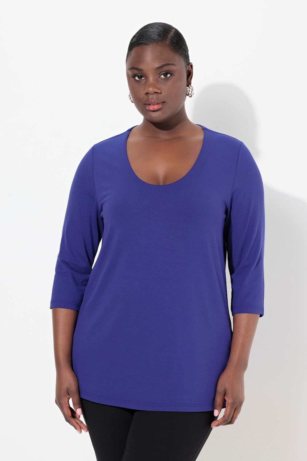 Große Größen Shirt, Damen, blau, Größe: 46/48, Viskose, Ulla Popken