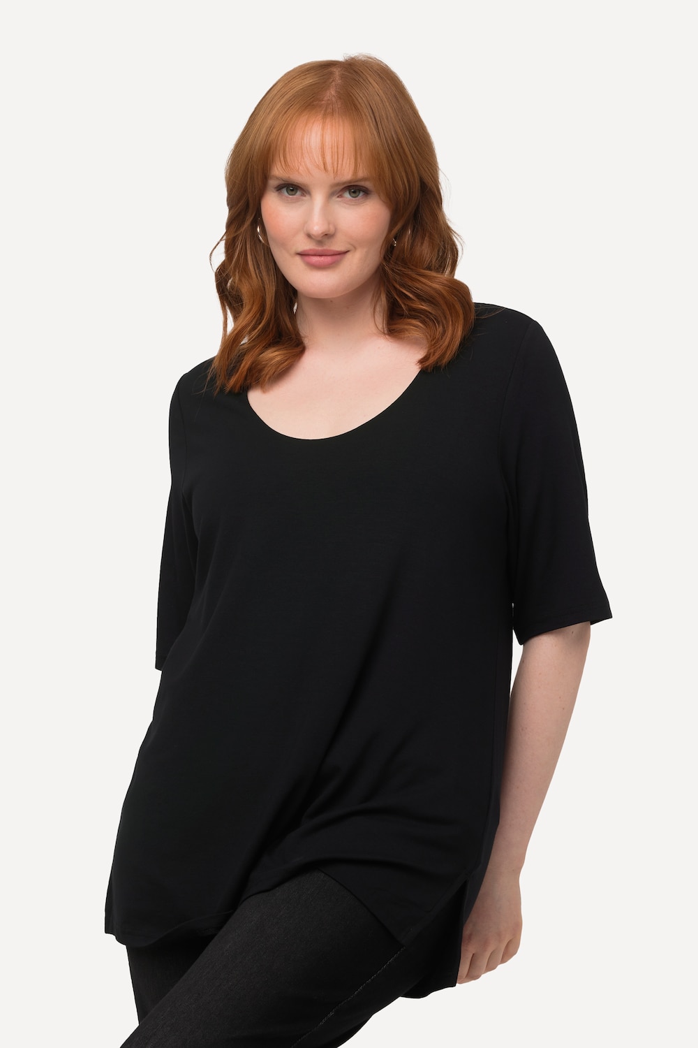 Große Größen T-Shirt, Damen, schwarz, Größe: 58/60, Viskose, Ulla Popken