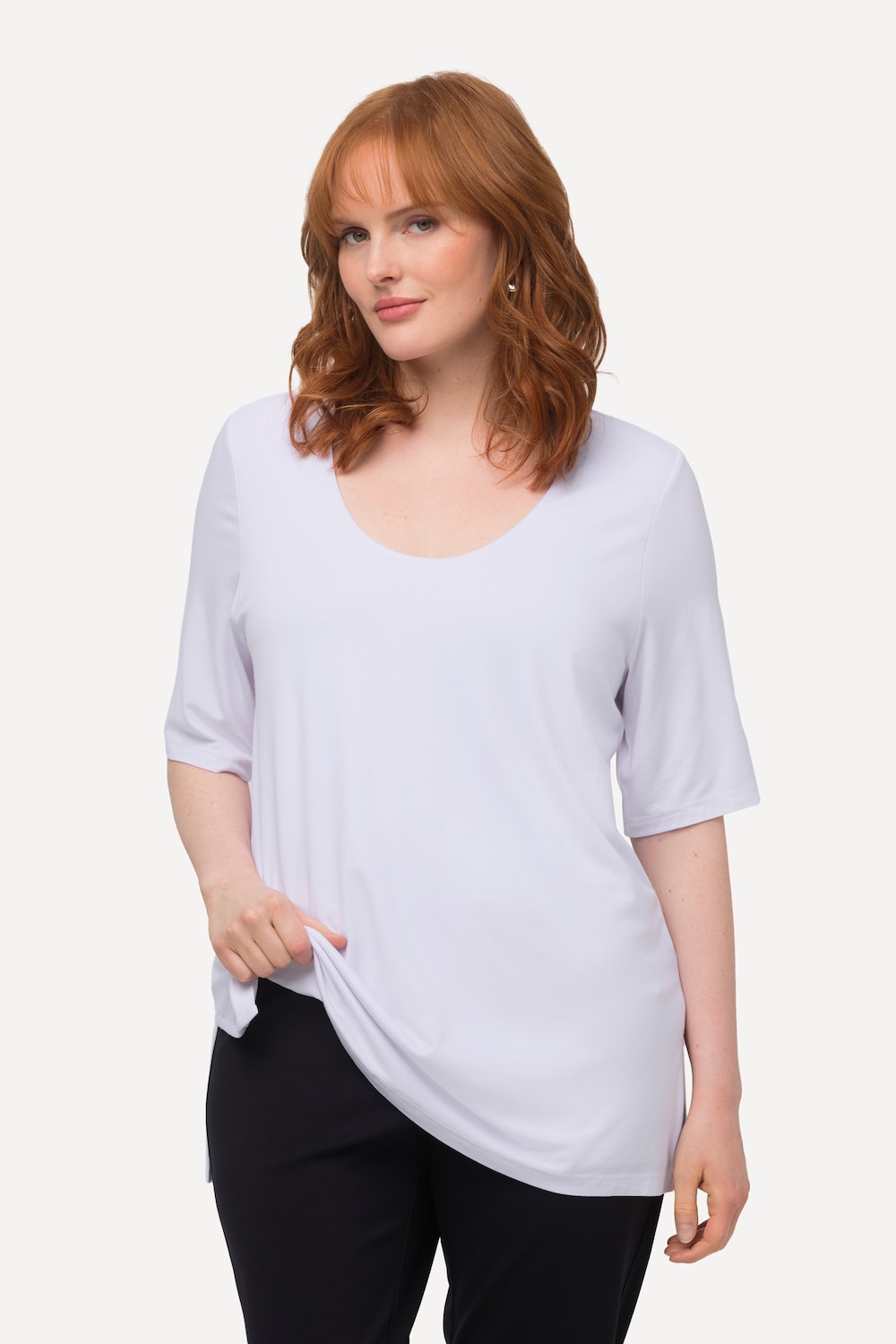 Große Größen T-Shirt, Damen, weiß, Größe: 58/60, Viskose, Ulla Popken