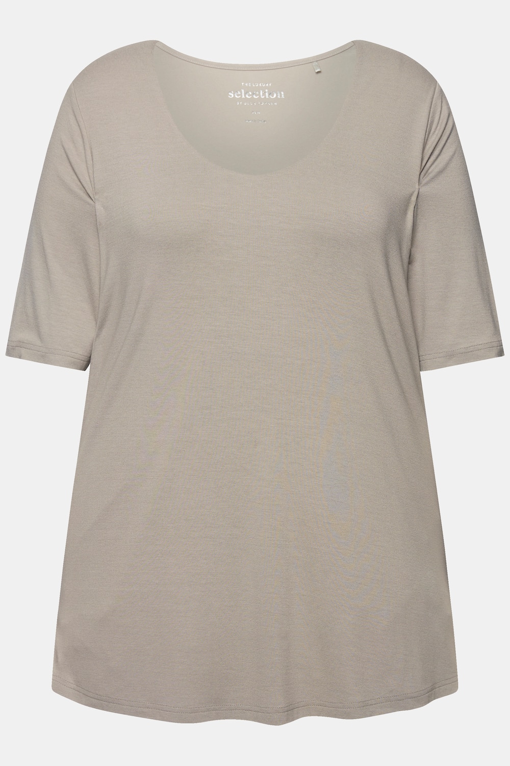 Stora storlekar T-shirt med dubbla lager fram, Dam, beige, storlek: 58/60, Viskos, Ulla Popken