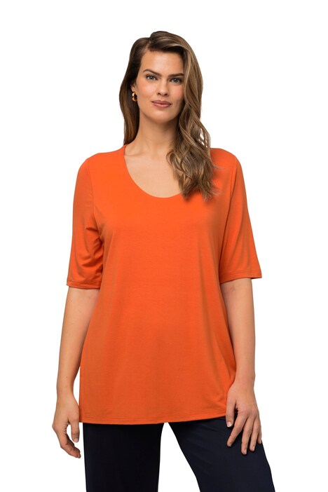 Tričko, A střih, dvojitá přední strana, výstřih do V, krátké rukávy