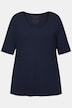 T-shirt, dubbellaagse voorkant, V-hals, korte mouwen