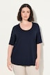 T-shirt, dubbellaagse voorkant, V-hals, korte mouwen