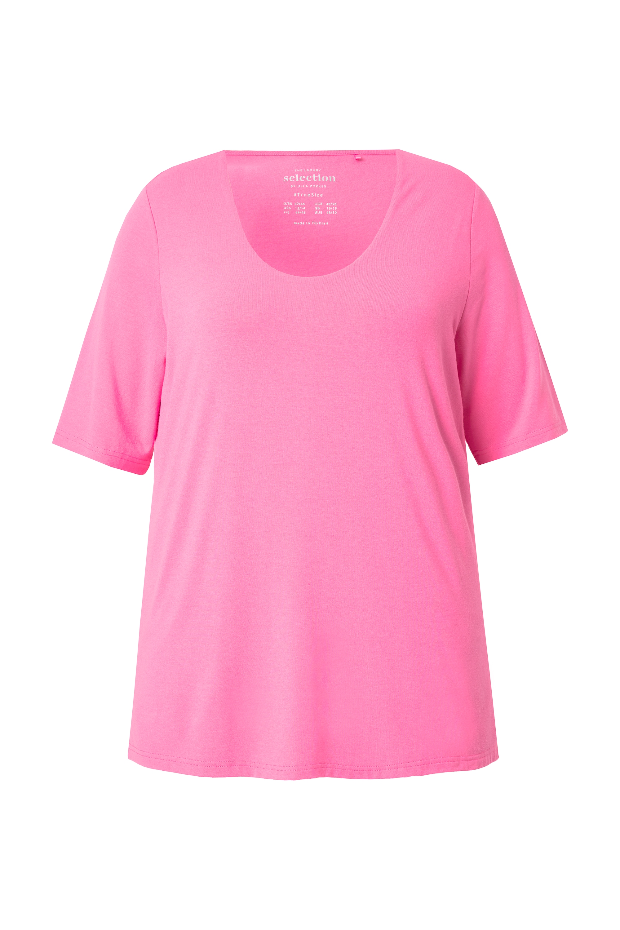 Ulla Popken Damen große Größen T Shirt vorne doppellagig V Ausschnitt