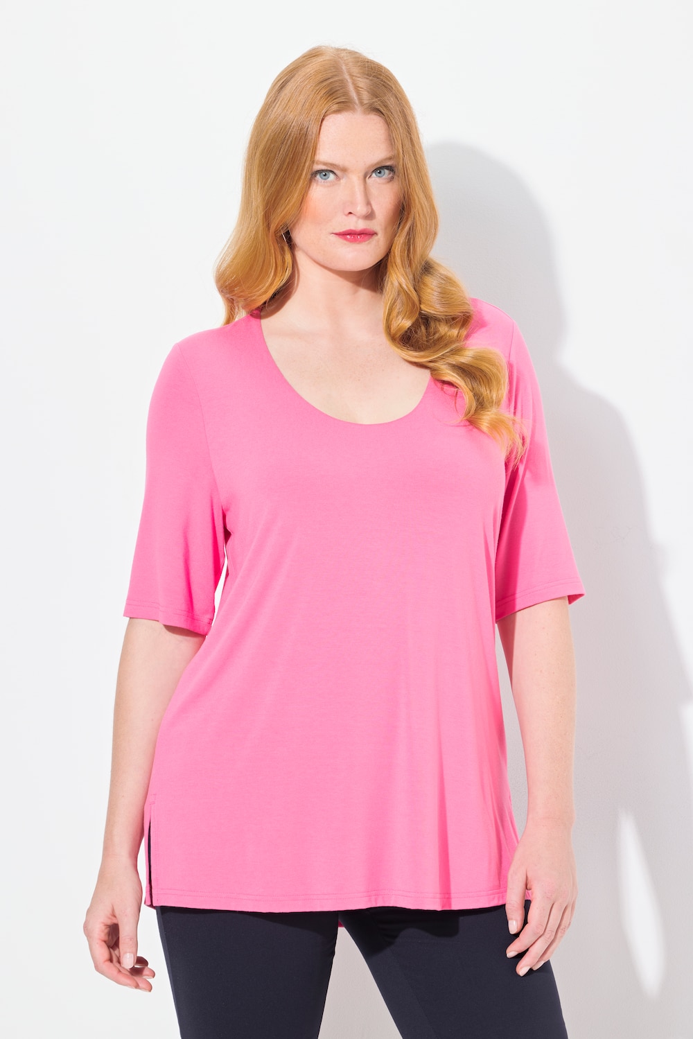 Thumbnail - Große Größen T-Shirt, Damen, rosa, Größe: 54/56, Viskose, Ulla Popken