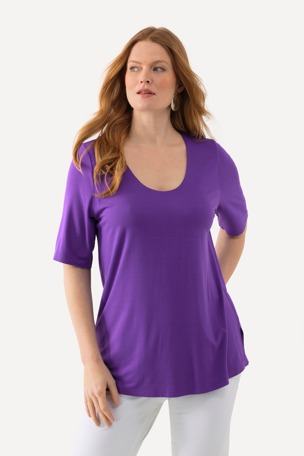 Große Größen T-Shirt, Damen, lila, Größe: 42/44, Viskose, Ulla Popken