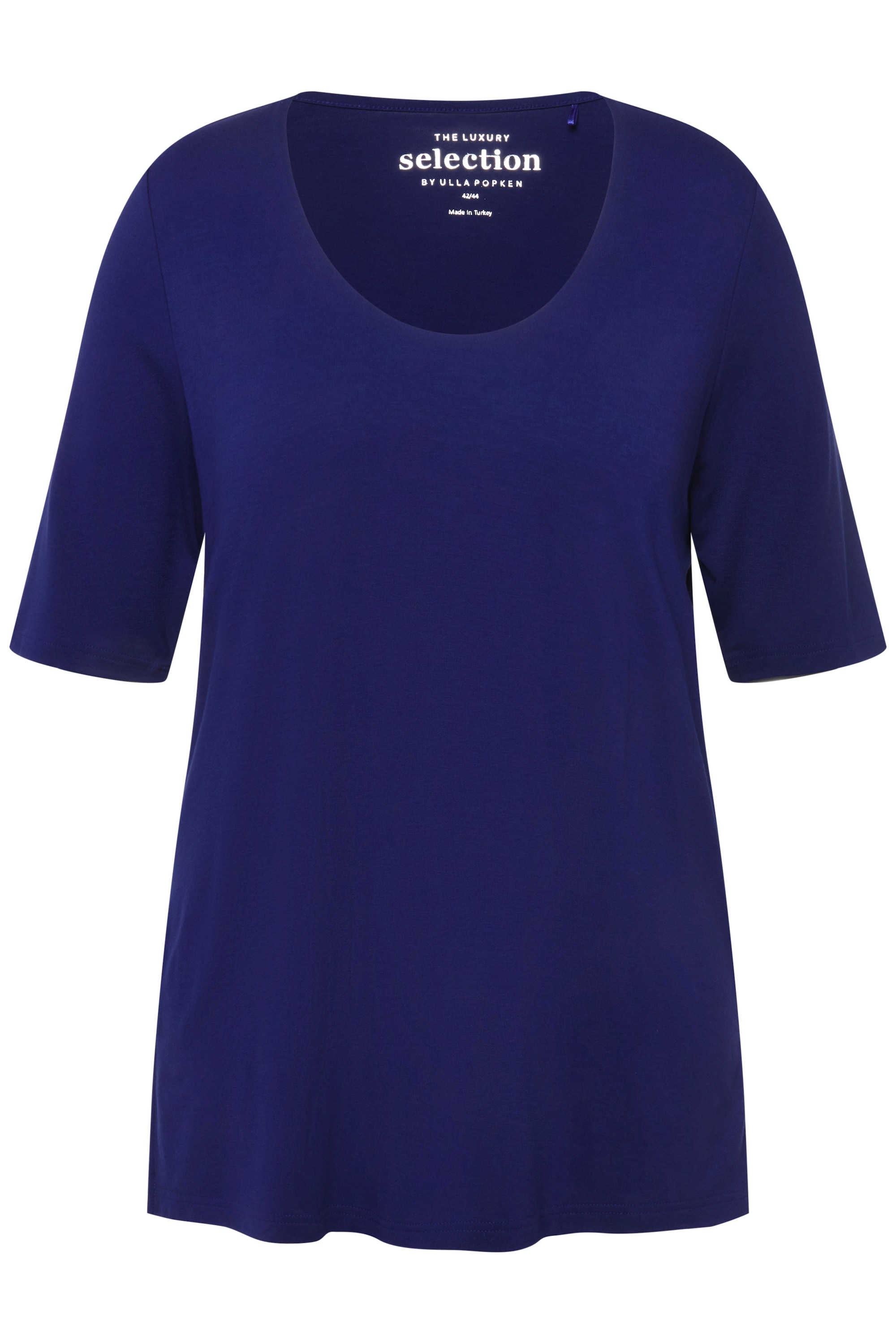 Ulla Popken Damen große Größen T Shirt vorne doppellagig V Ausschnitt