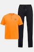 Pyjama deux pièces, collection Homewear. Pantalon et T-shirt Henley avec imprimé. Label OEKO-TEX.
