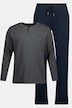 Schlafanzug, Homewear, OEKO-TEX, Zweiteiler, Langarm-Henley, lange Hose,