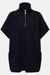 Poncho, Troy-kraag, zipper, oversized, korte mouwen