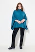 Poncho, Rollkragen, oversized, Halbarm