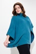 Poncho, Rollkragen, oversized, Halbarm