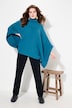 Poncho, Rollkragen, oversized, Halbarm