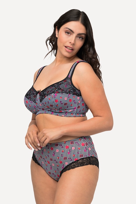 Houndstooth & floral lace thong [Poppy Red] – The Pantry Underwear