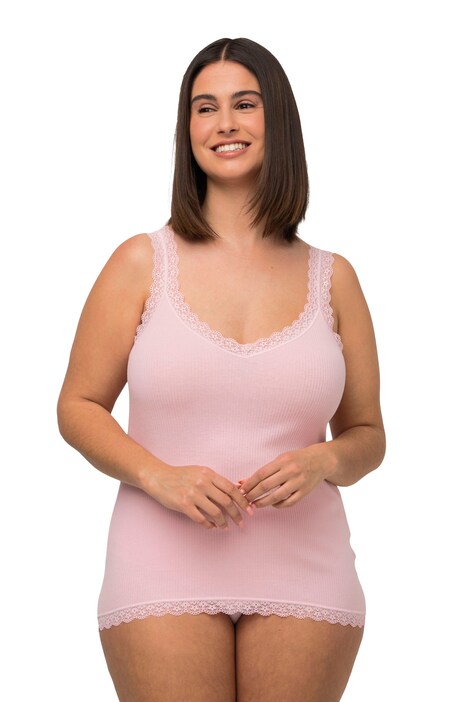 Spodní košilka, žebrovaný žerzej, výstřih do V, biobavlna