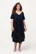 Eco Cotton Layered Short Sleeve Eye Print Dress
