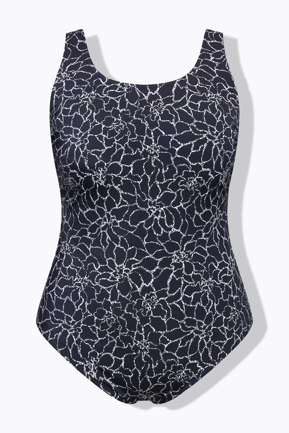 Stora storlekar Baddräkt, Dam, svart, storlek: 60, Polyester/Syntetfibrer/Elastan, Ulla Popken