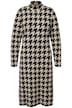 Úpletové midi šaty, vzor kohoutích stop, stojáček, dlouhé rukávy