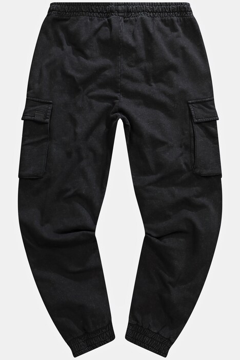 STHUGE joggingbroek, acid washed, cargozakken, basic fit, tot 8 XL