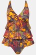 Acid Print Ruffle Front Lined Tankini Set
