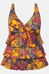 Acid Print Ruffle Front Lined Tankini Set