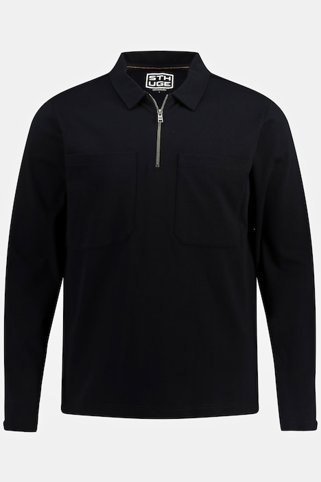 STHUGE polo shirt, OEKO-TEX, long sleeve, contrast polo collar, up to 8 XL