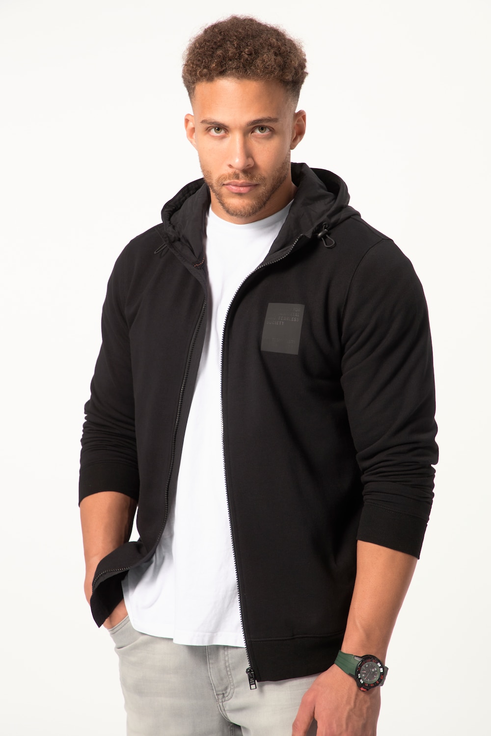 Grote Maten STHUGE hoodie-jackmale, zwart, Maat: 5XL, Katoen/Polyester, STHUGE