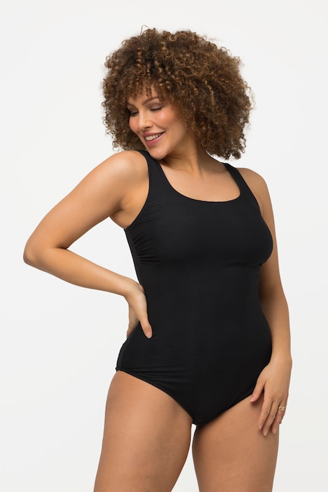 Wave Textured One Piece Cupless Swimsuit, Swimsuits