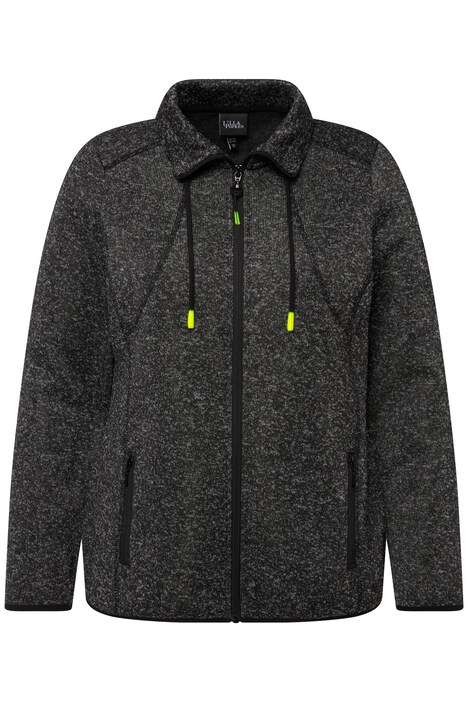 Bunda z pleteného flísu, kapuce, kapsy na zip