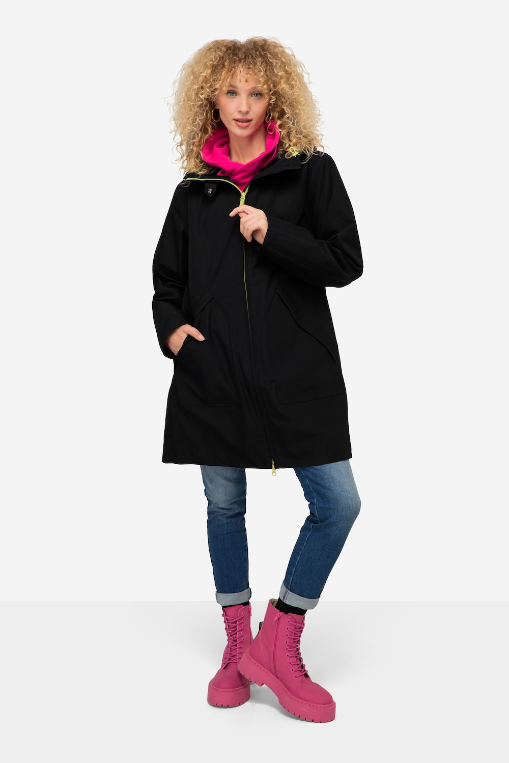Große Größen Funktions-Jacke, Damen, schwarz, Größe: L, Polyester, LAURASON