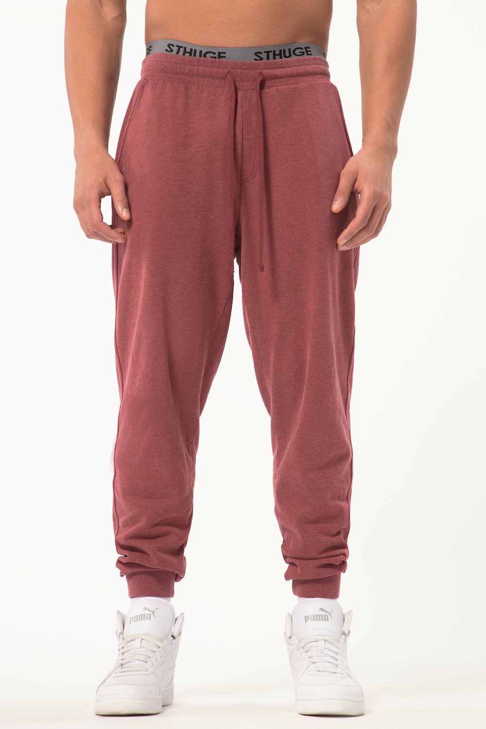 Große Größen STHUGE Jogginghose, Herren, rot, Größe: 3XL, Baumwolle/Polyester, STHUGE