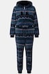 Plush Nordic Pattern Zip-Up Onesie