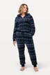 Plush Nordic Pattern Zip-Up Onesie