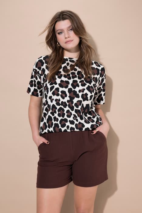 Short à jambes larges en mousseline avec taille élastique