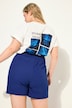 Shorts, wide legs, mousseline, elastische tailleband