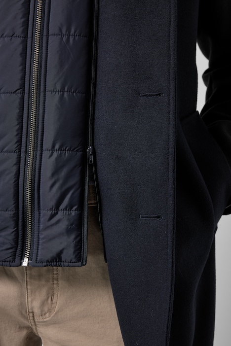 Manteau en laine mélangée, avec insert matelassé et col à revers. Jusqu'au 8 XL.