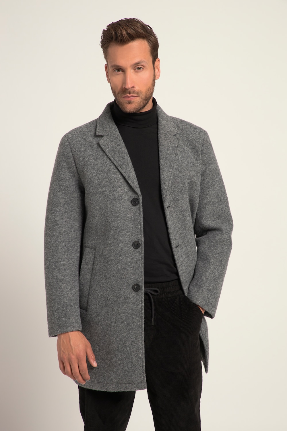 Stora storlekar Kappa FLEXNAMIC® i ullmix, Her, grå, storlek: 7XL, Syntetfibrer/Polyester/Ull, JP1880