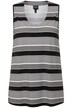 Top, strukturované pruhy, A střih, kulatý výstřih, bez rukávů