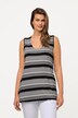 Haut sans manches à col rond. Ligne A et texture rayée.