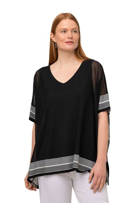 Halenka, borduda, dvouvrstvá, výstřih do V, krátké rukávy