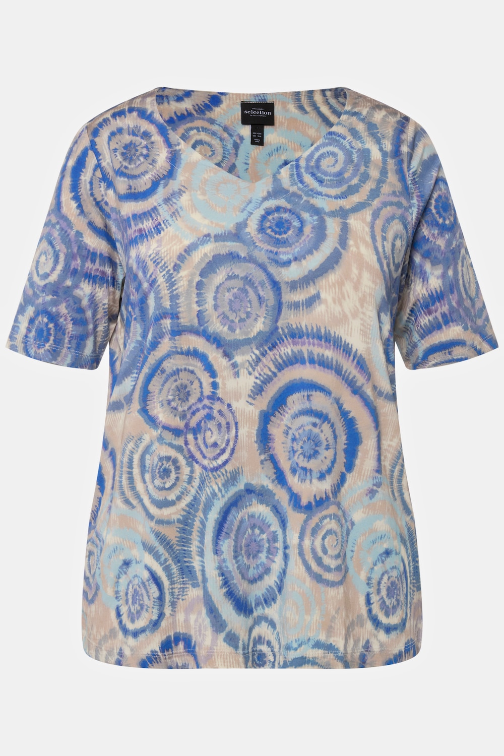 Grote Maten slinkyshirt, Dames, blauw, Maat: 50/52, Viscose, Ulla Popken