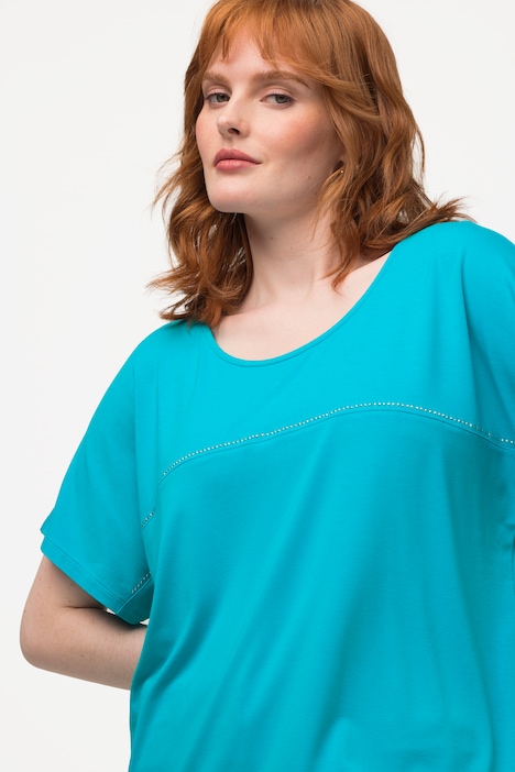 Rivet Detail Short Sleeve Scoop Neck Tee | T-Shirts | Knit Tops & Tees