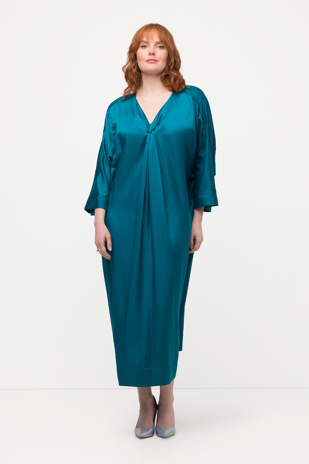 Große Größen Midikleid, Damen, türkis, Größe: 54/56, Viskose/Polyester, Ulla Popken