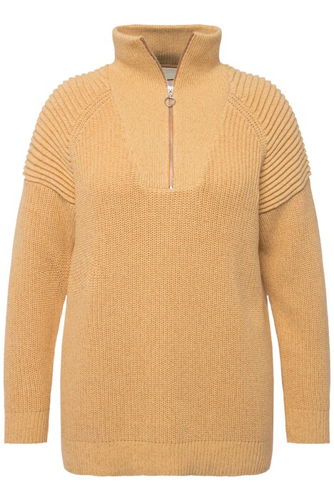 Troyer, stojáček, zip, dlouhé rukávy, biobavlna